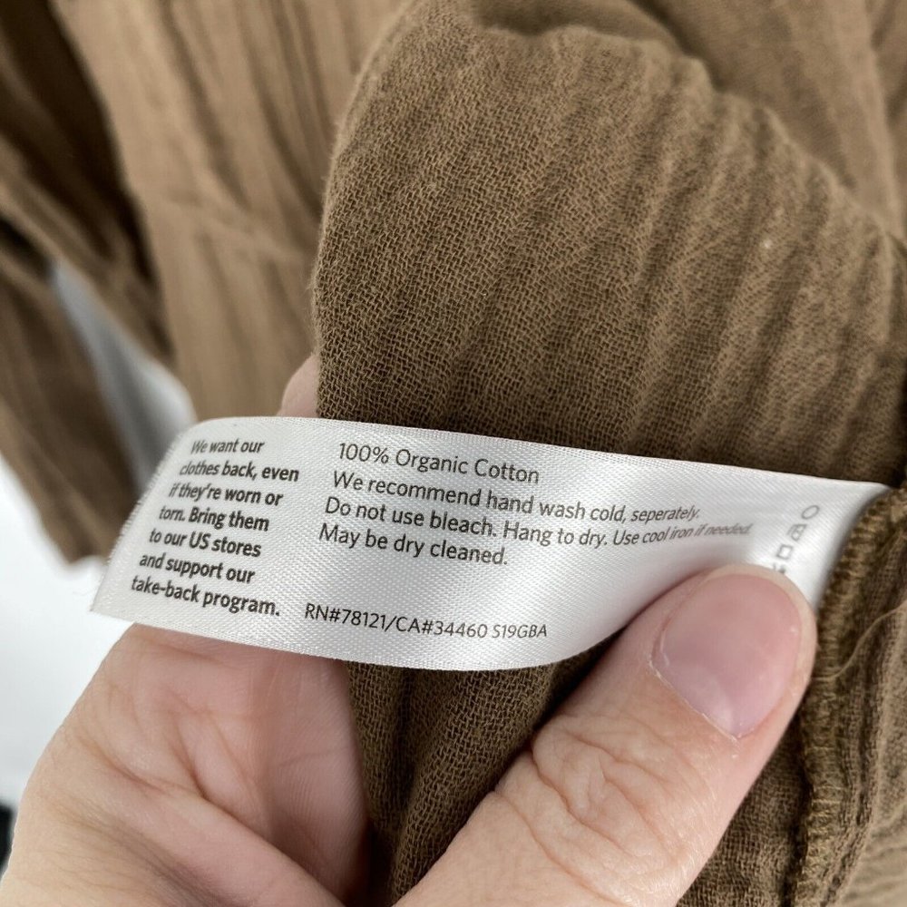 Eileen Fisher Brown Gauze 2-layered Blouse. Not see-through. Soft/comfortable. - Picture 4 of 5